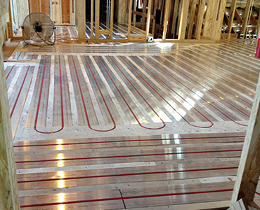 A hydronic heated floor.